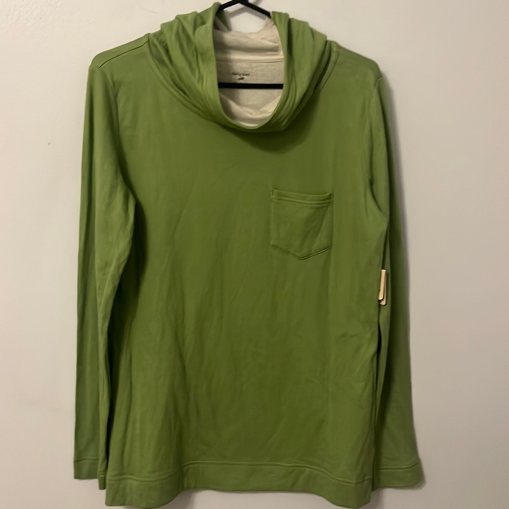 NWT Horny Toad Pullover Heavenly Hoodie Womens Medium Green Cowl Neck Drawstring